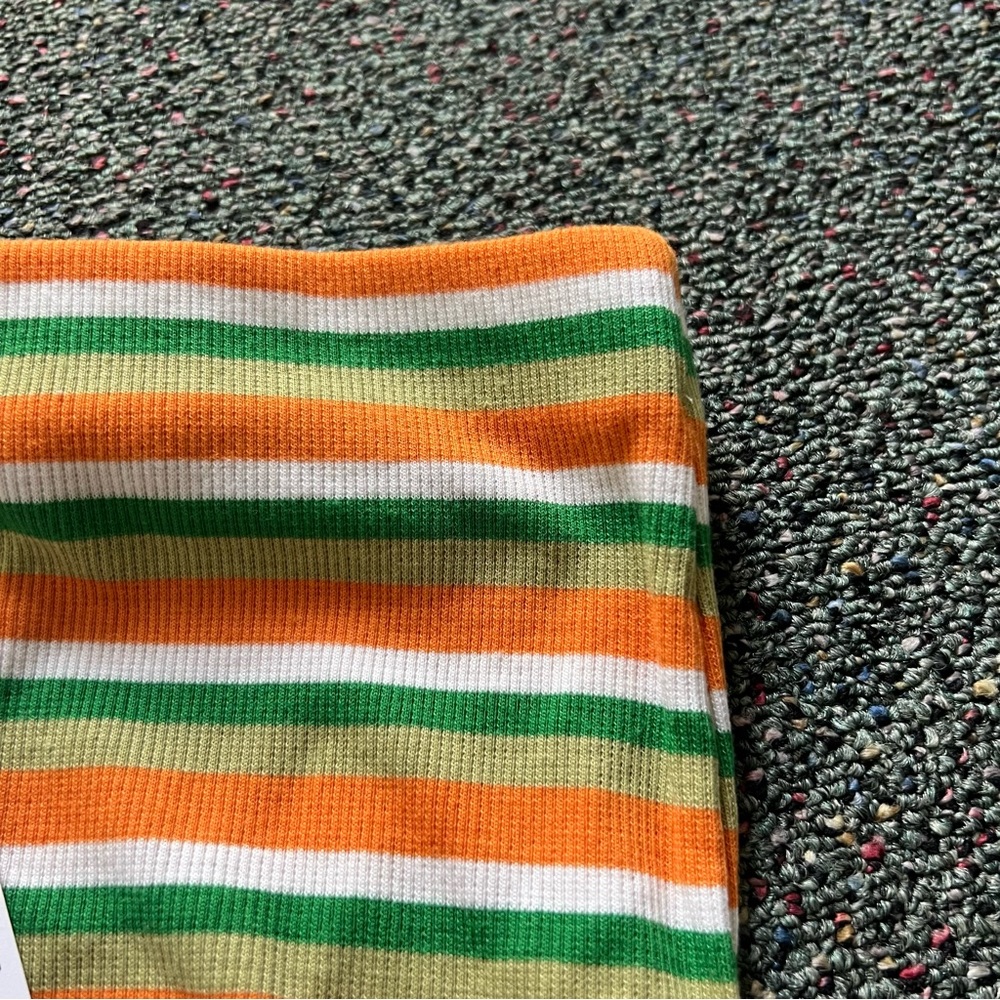 NA-KD Orange & Green Striped Pattern Maxi Pencil Bodycon Modest Stretch Skirt XL - Picture 12 of 15